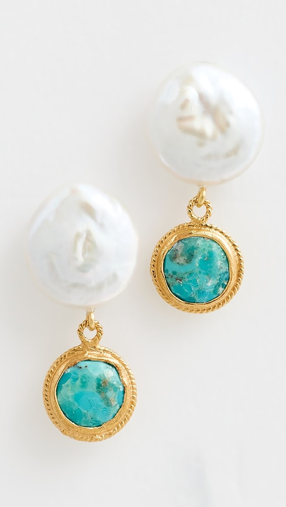 Pearl and Turquoise Drop Earrings | Shopbop