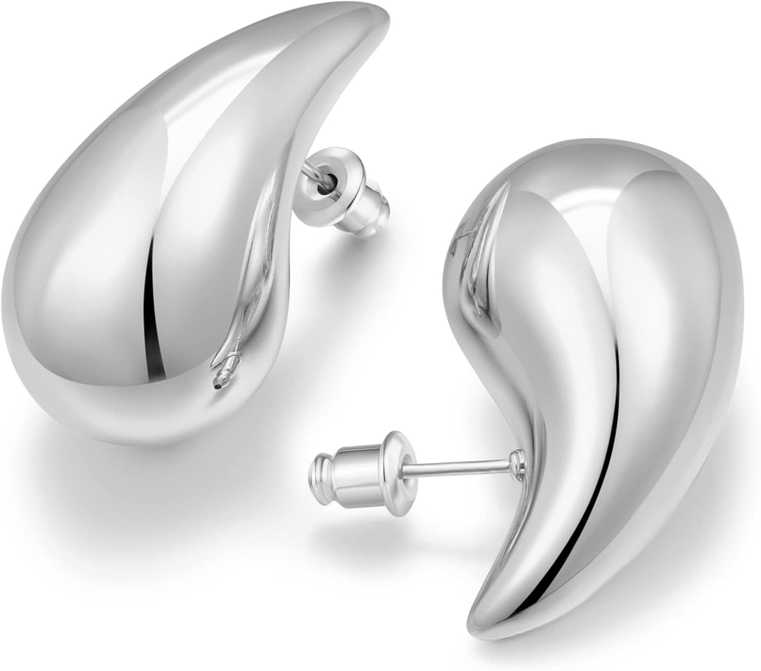 FAMARINE Chunky Silver Drop Earrings for Women Earring Big Teardrop Gold Earrings Fashion Jewelry | Amazon (US)