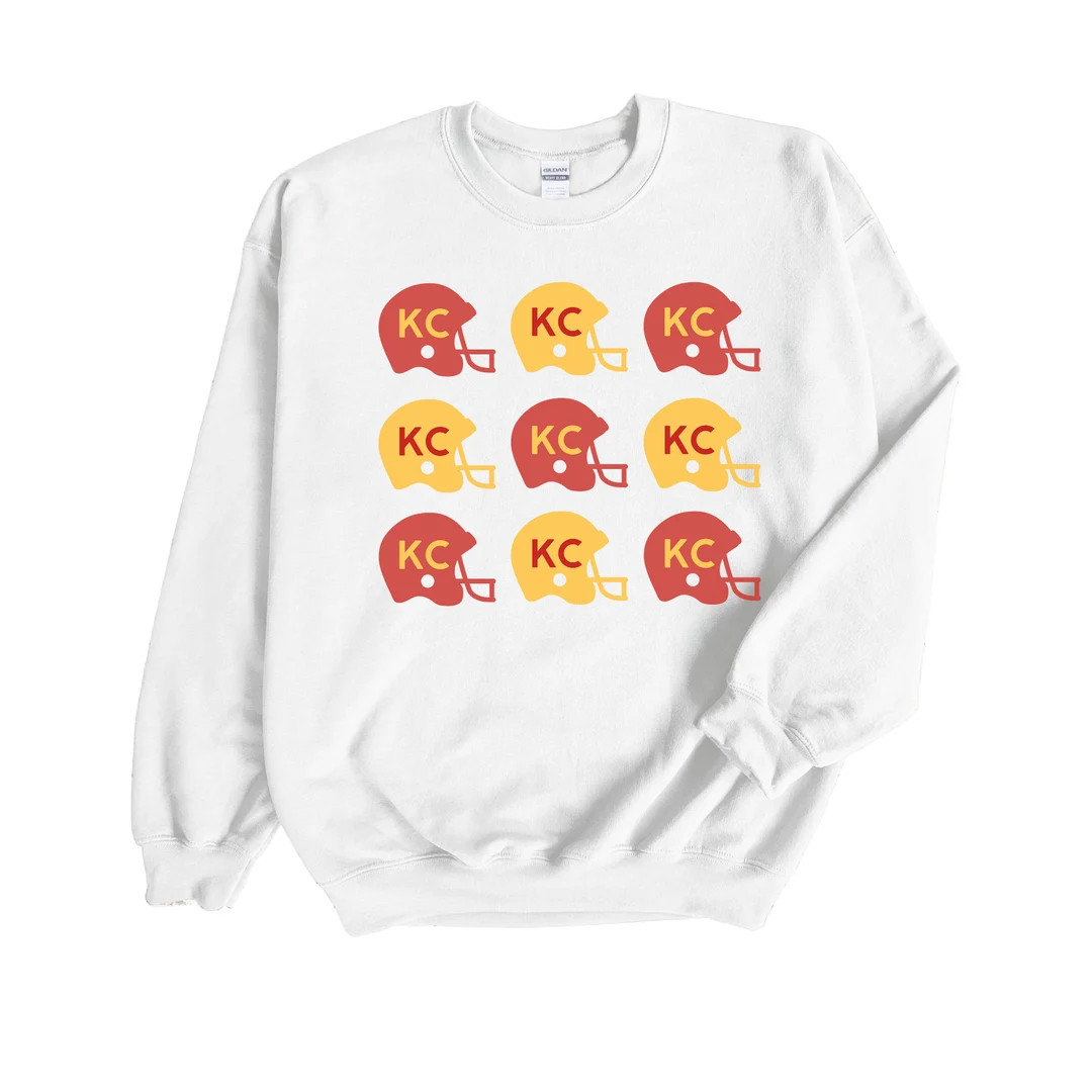 Kansas City Retro Helmet Vintage Style Sweatshirt Kc Football - Etsy | Etsy (US)