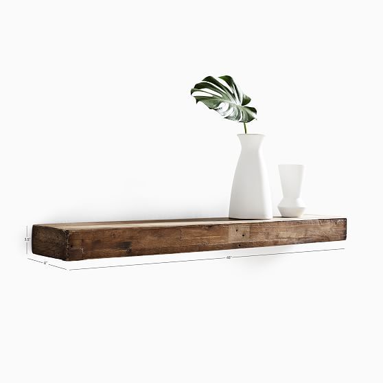 Reclaimed Wood Floating Shelf: 4' | West Elm (US)