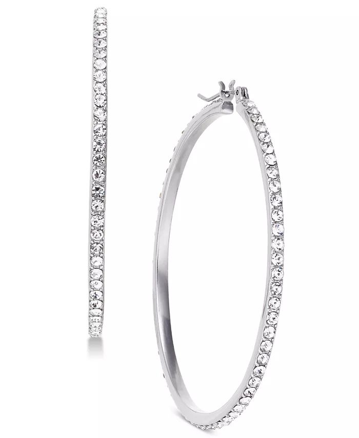 Large Pavé Medium Hoop Earrings , 2", Created for Macy's | Macys (US)