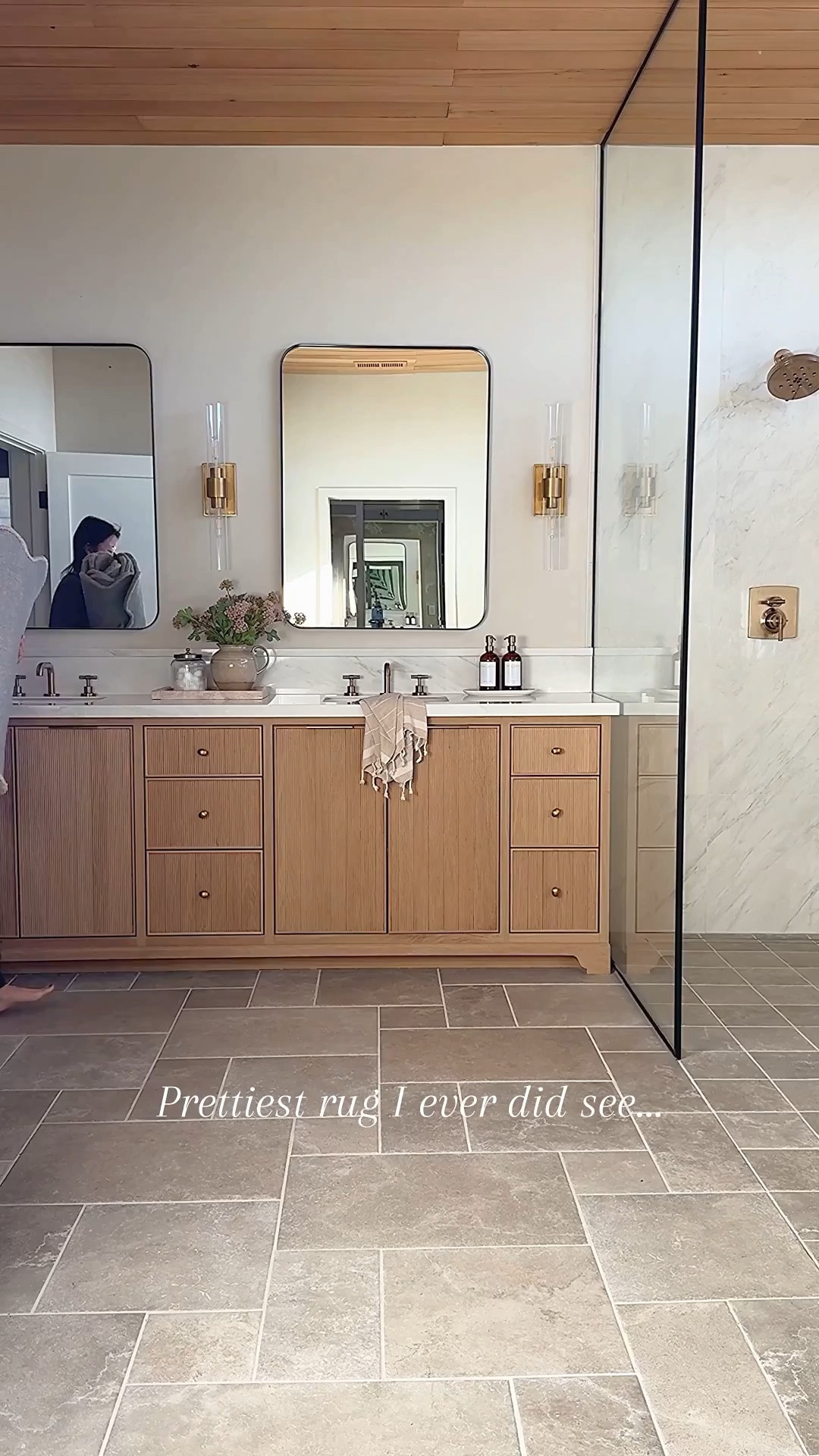 The scallop detail on this runner is SO pretty! I love the warmth it adds to our space and we the perfect little refresh in our space! Such a great price and high-quality.
You can even get a large size rug for only $500!
Wood vanity, gray tile, Shower Glass door, rectangular mirror medicine cabinet, brass sconces, brass shower faucet glass sconces shower plumbing rectangle black mirror

#LTKHome #LTKSaleAlert