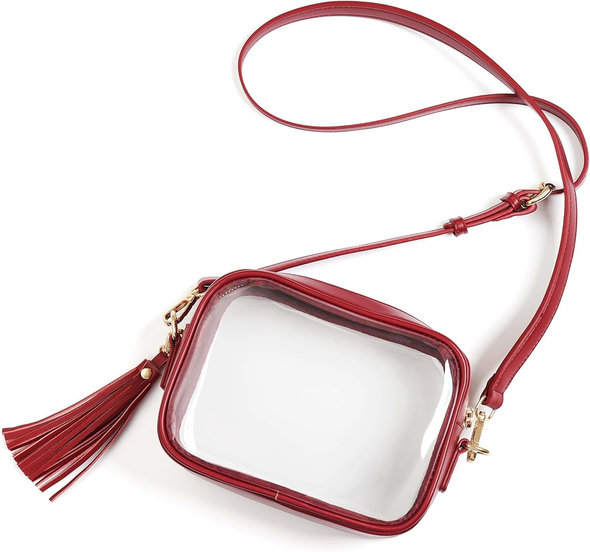 Clear Bag Stadium Approved, PVC Clear Crossbody Purse Small Clear Crossbody Bag with Adjustable S... | Amazon (US)
