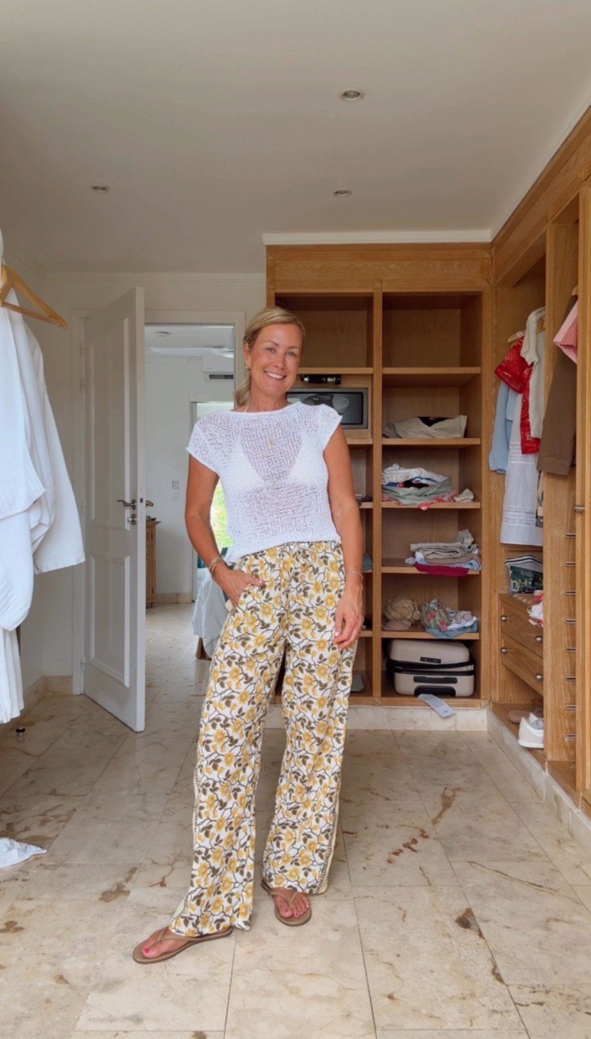 Casual beach style for breakfast this morning. These pants are so light & soft! 

Wearing xs in both  

#LTKTravel #LTKOver40 #LTKSwim