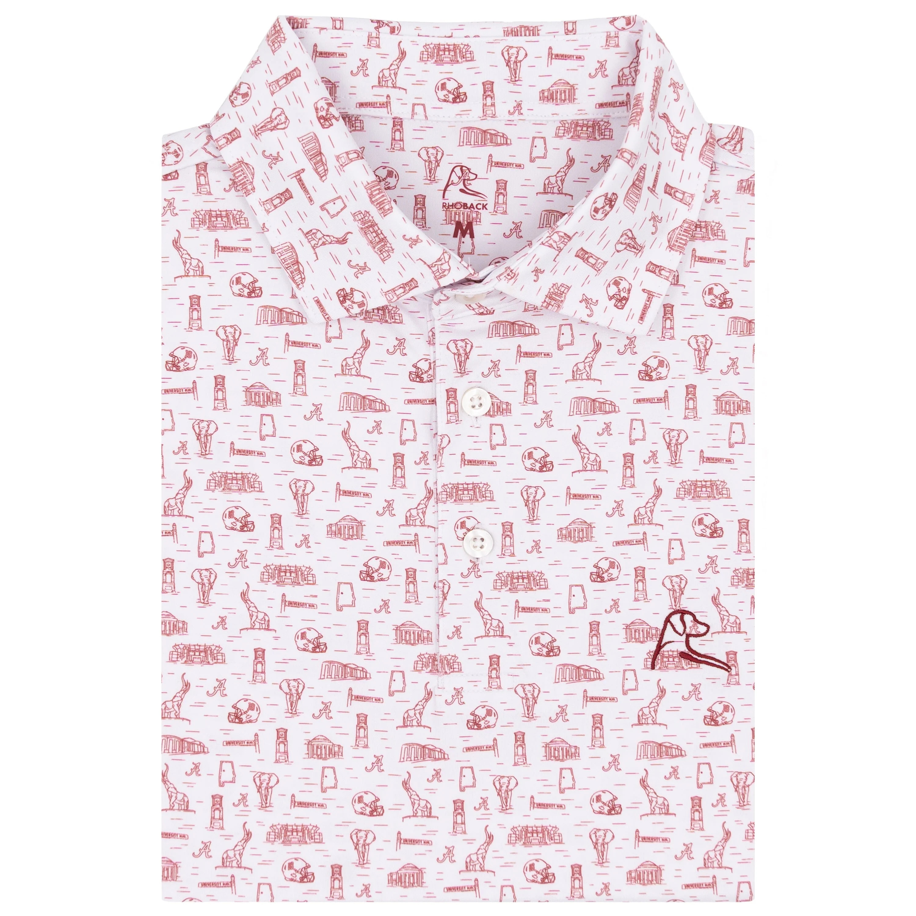 The Alabama Campus | Collegiate Polo | The Alabama Campus - White/Carmine Red The Alabama Campus | White / M | RHOBACK