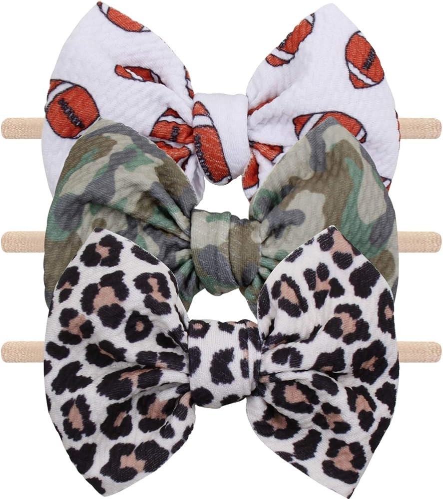 Baby Girls Nylon Headbands YanJie Newborn Bows Handmade Hair Bows Hairbands Hair Accessories for New | Amazon (US)