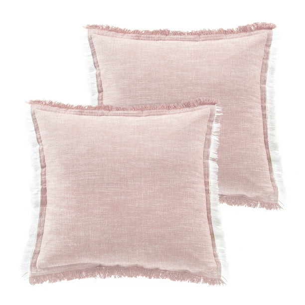 Better Homes & Gardens, Blush Throw Pillows, Square, 20" x 20", Rose Blush, 2 Pack - Walmart.com | Walmart (US)