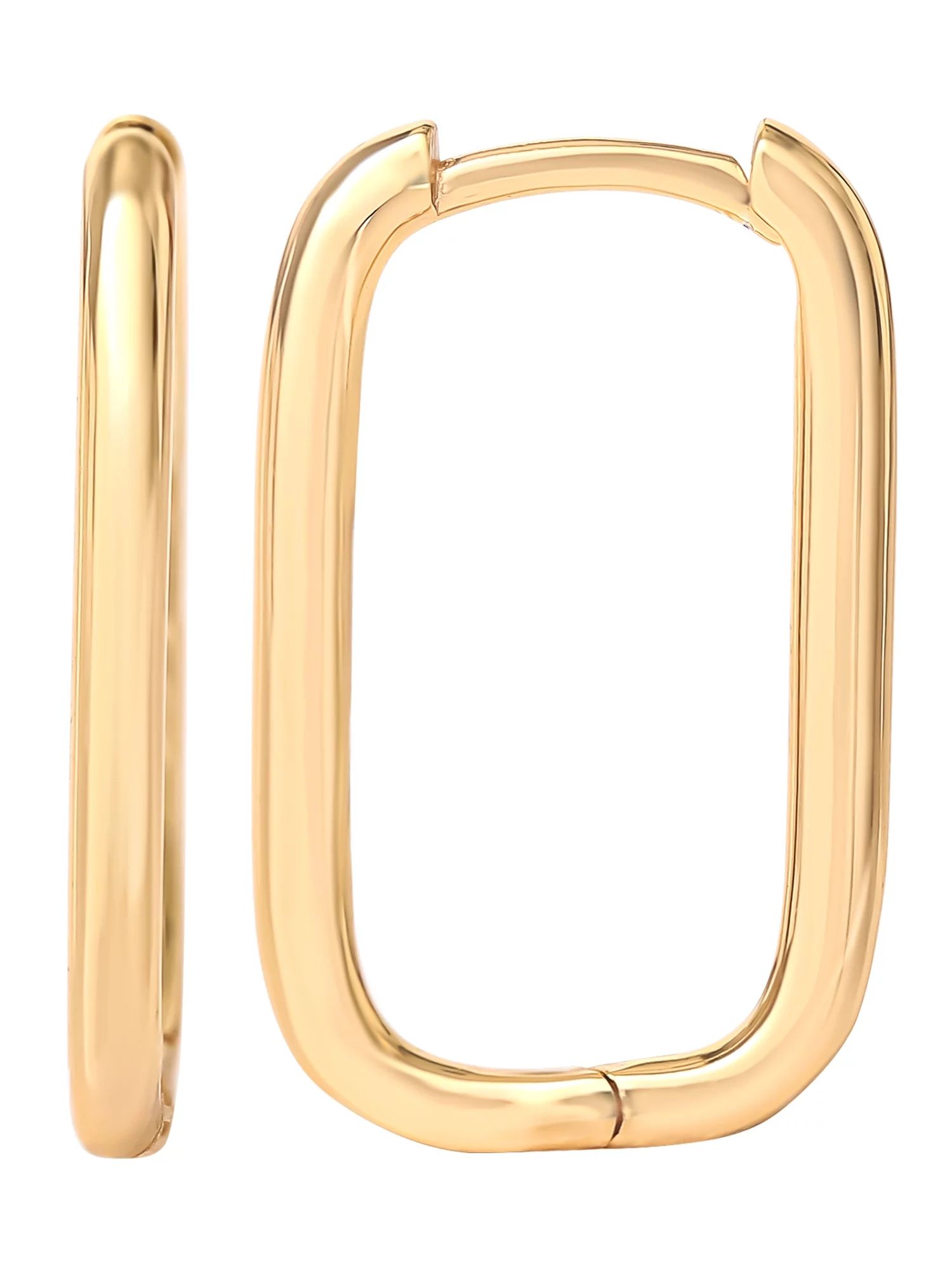 JS Jessica Simpson Women’s Gold Plated Sterling Silver Rectangular Hoop Earrings | Walmart (US)