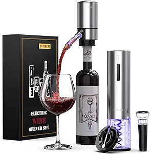 Electric Wine Opener Set, Tomeem Wine Gift Set with Rechargeable Wine Opener, Electric Wine Aerat... | Amazon (US)