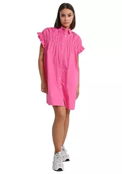 Women's Solid Smock Ruffle Sleeve Shirtdress | Belk