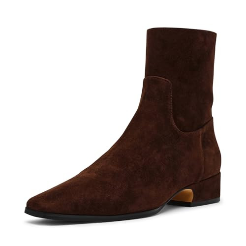 Steve Madden Women's Dusty Ankle Boot, Chocolate Brown Suede, 10 | Amazon (US)