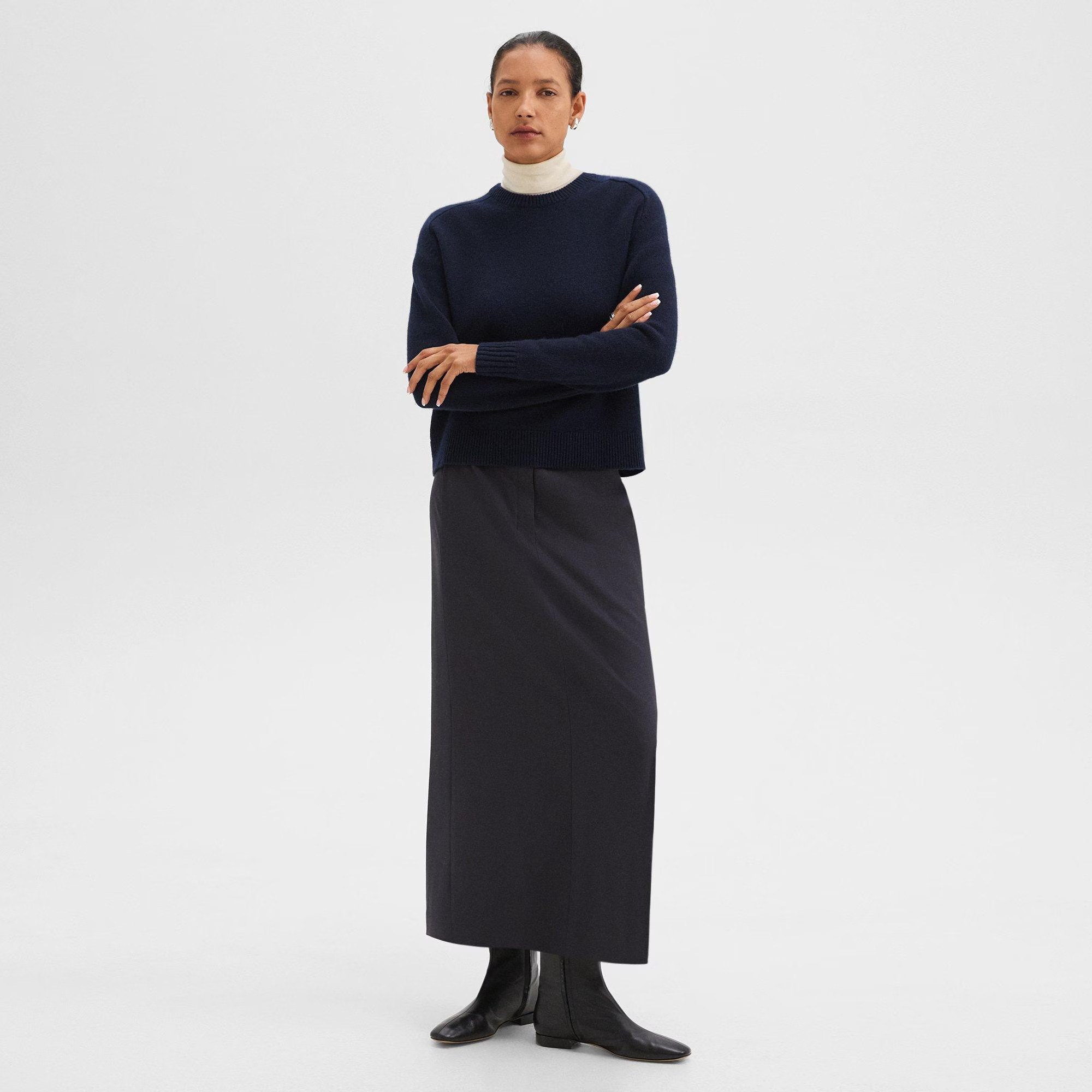 Maxi Trouser Skirt in Stretch Flannel | Theory