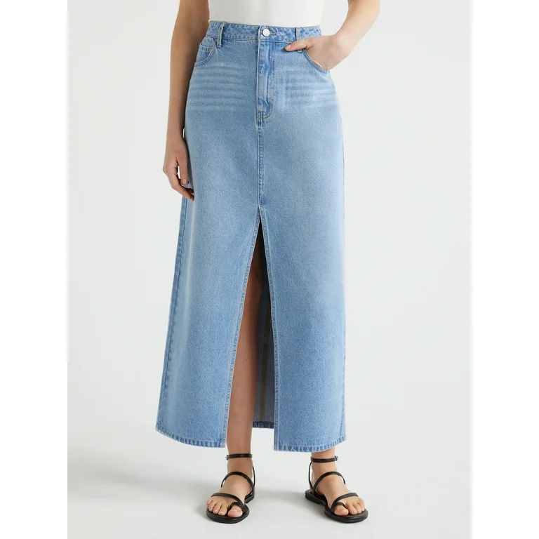 Scoop Women's Maxi Jean Skirt, Sizes 0-18 - Walmart.com | Walmart (US)