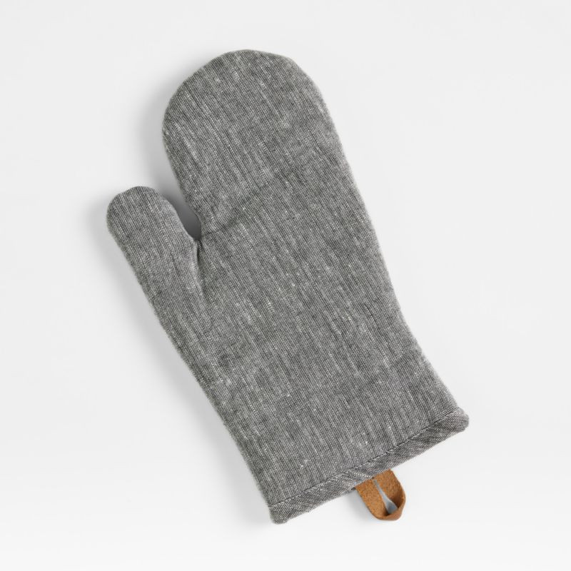 Chambray Grey Oven Mitt + Reviews | Crate & Barrel | Crate & Barrel