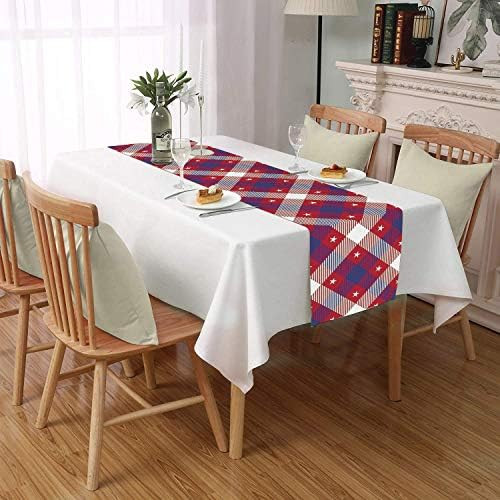 Homesister RMHS 13x72 Inch Memorial Day 4th of July Veterans Day American Flag Stars Plaid Boho L... | Amazon (US)