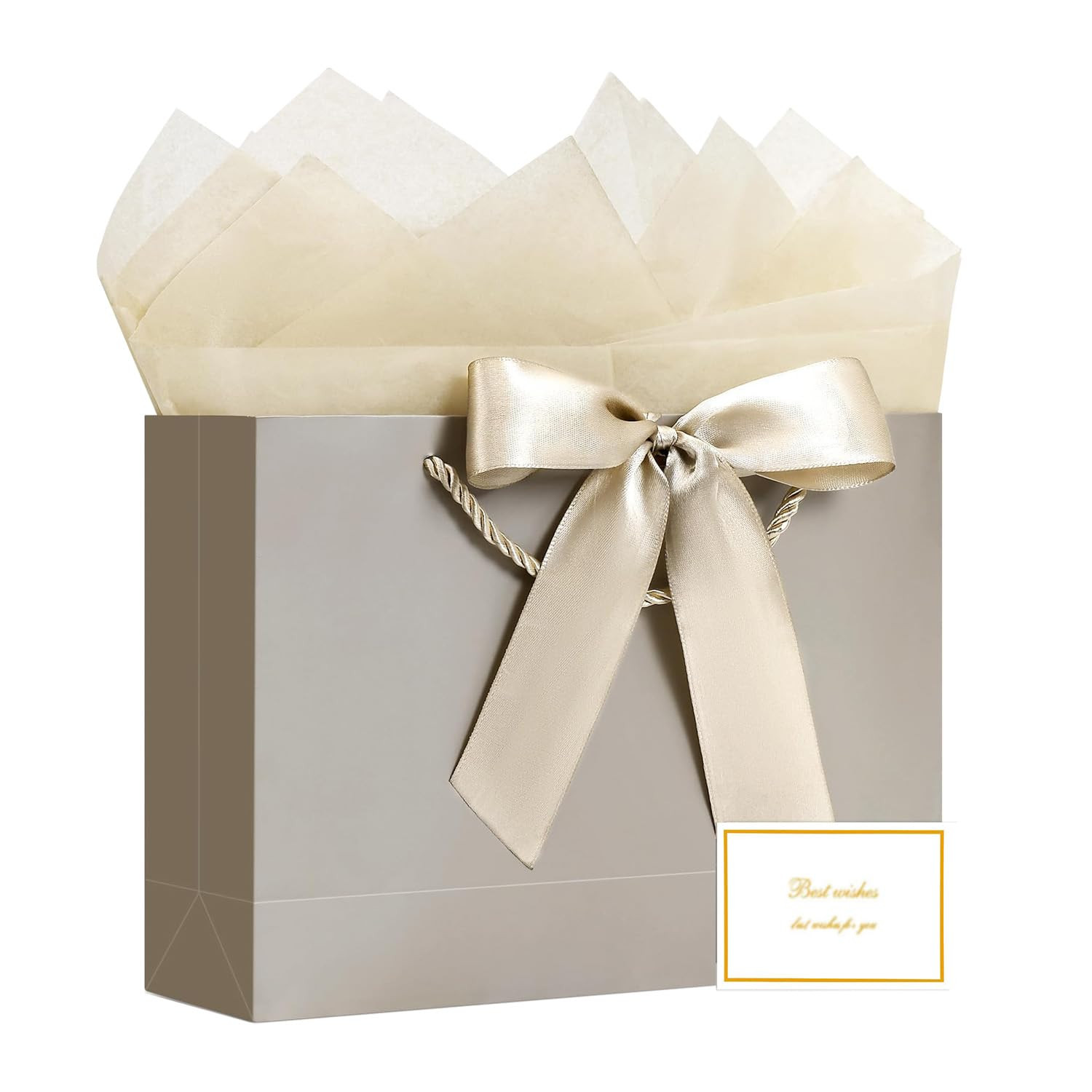 JMANNI Gift Bag, 1PCS Gift Bags Large with Ribbon and 1 Greeting Cards 2 Tissue Paper, Portable P... | Amazon (US)