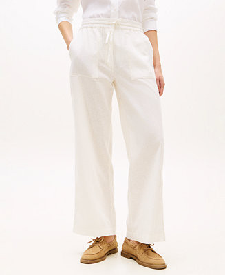 Women's Linen Wide-Leg Pull-On Pants | Macy's