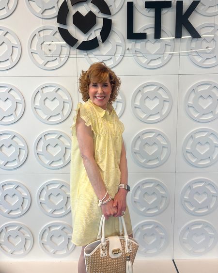 I wore this darling yellow seersucker dress yesterday to LTKHQ! 

It’s perfect paired with my Easy Spirit white & sliver sneakers and my ladylike cane summer handbag.

#LTKFindsUnder100 #LTKShoeCrush #LTKItBag