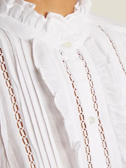 Valda lace-trimmed cotton-blend blouse | Isabel Marant Étoile | Matches (UK)