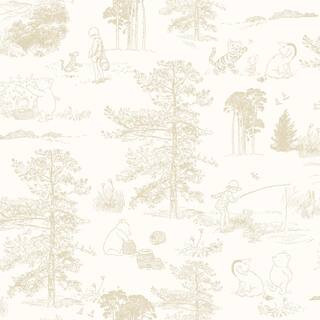 Disney Beige Winnie The Pooh Toile Peel and Stick Wallpaper RMK12622RL - The Home Depot | The Home Depot