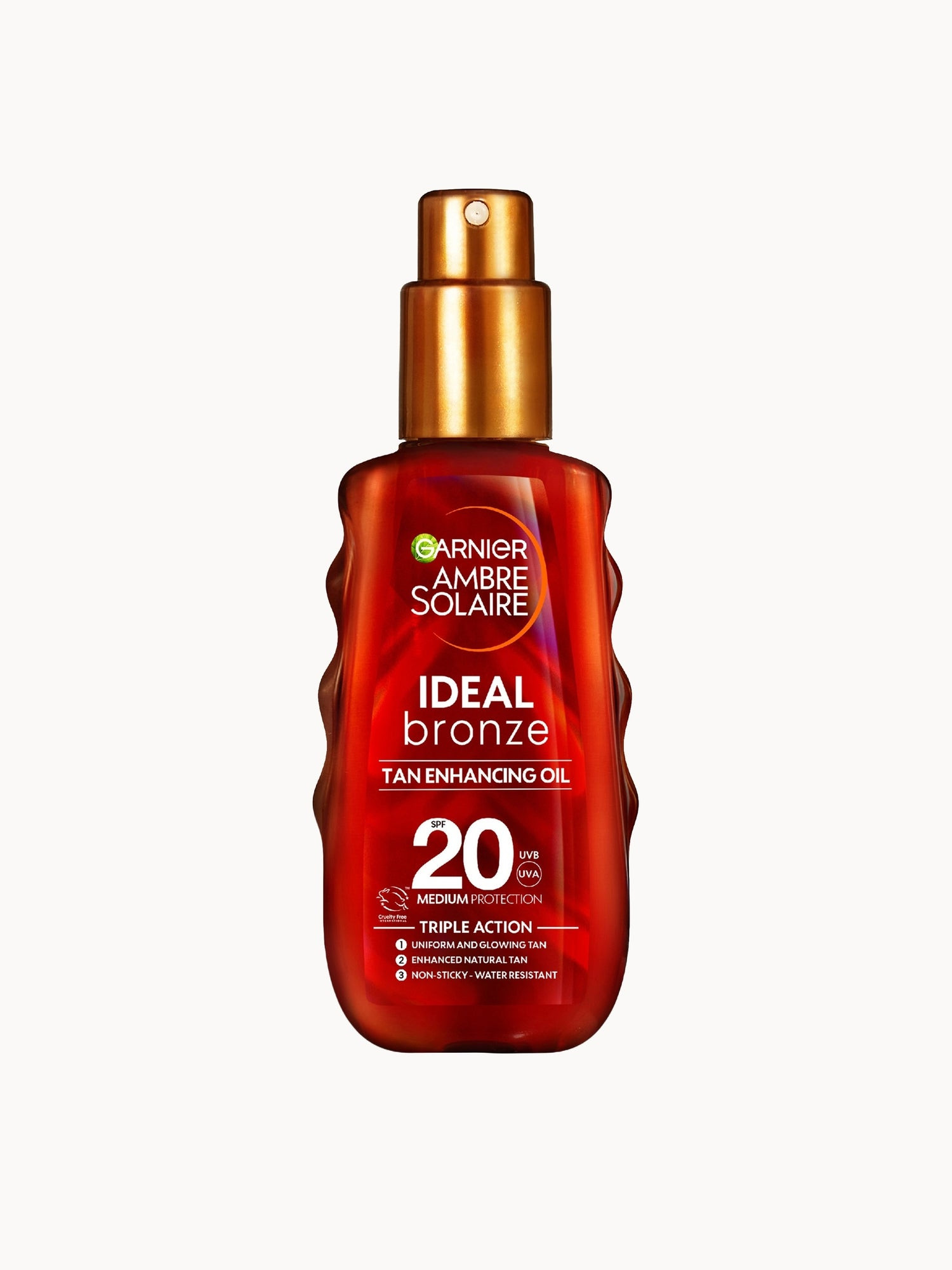 GARNIER AMBRE SOLAIRE IDEAL BRONZE PROTECTIVE OIL SPF20  SUN CREAM SPRAY 150ML | Look Fantastic (UK)