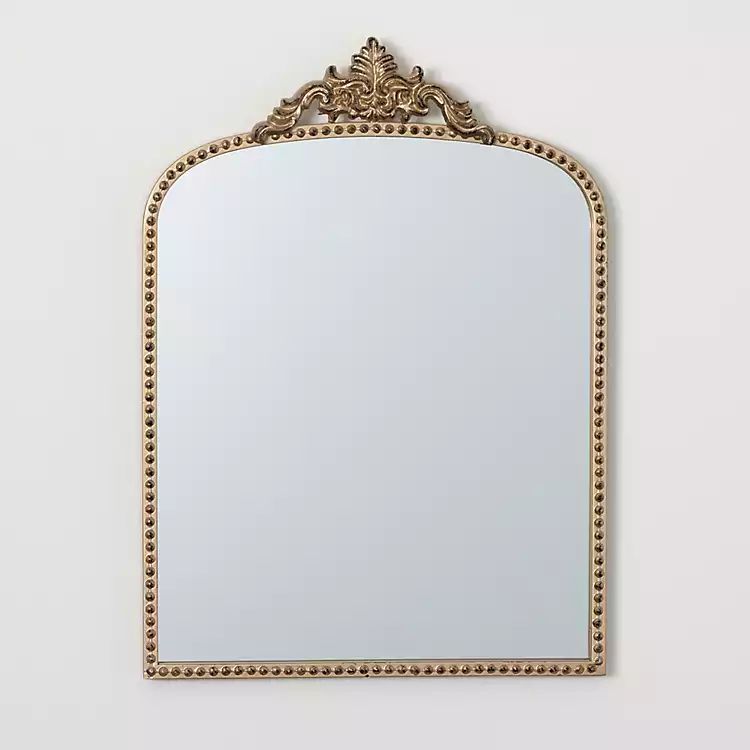 New! Gold Metal Arch Ornate Beaded Wall Mirror | Kirkland's Home