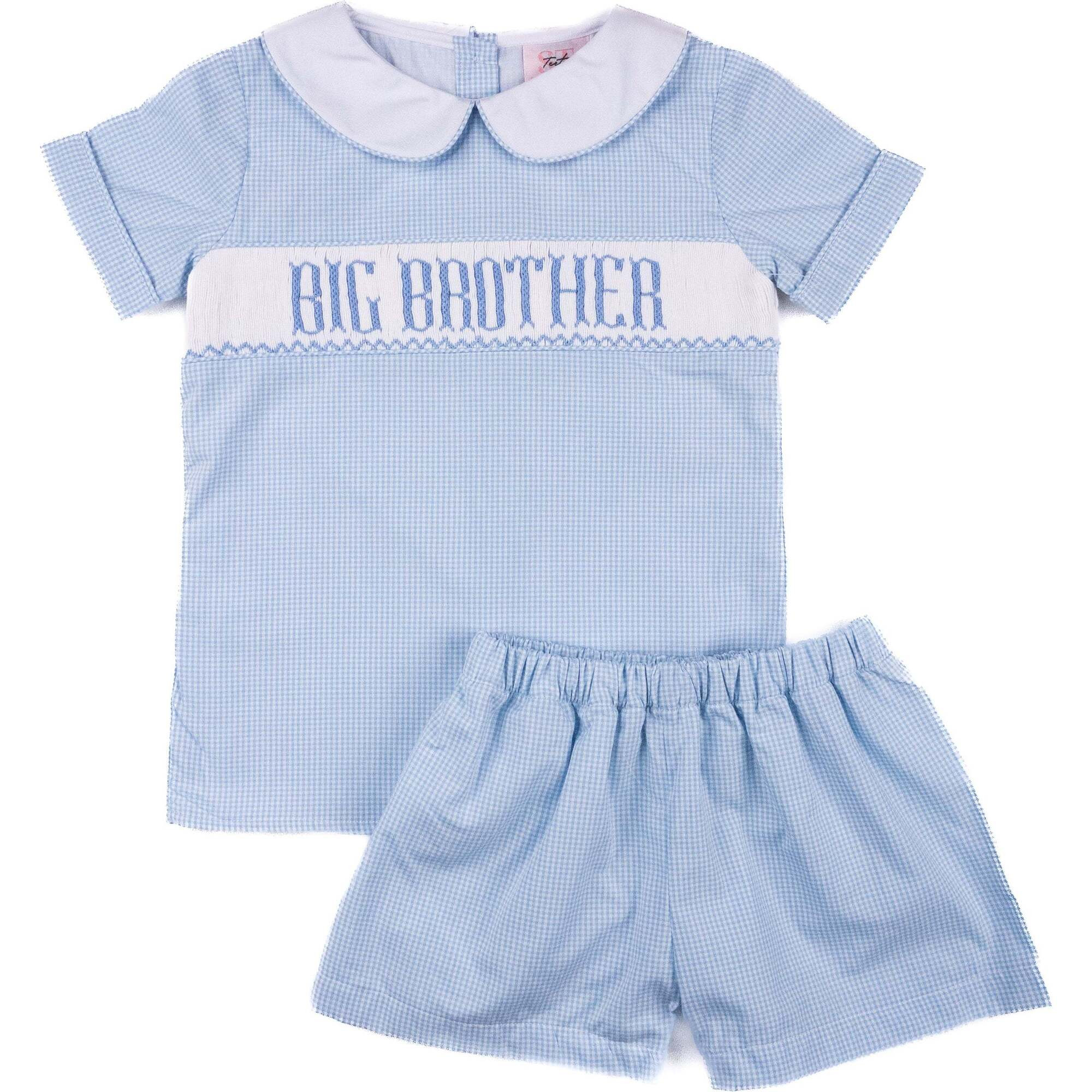 Big Brother Short Set, Blue Gingham | Maisonette