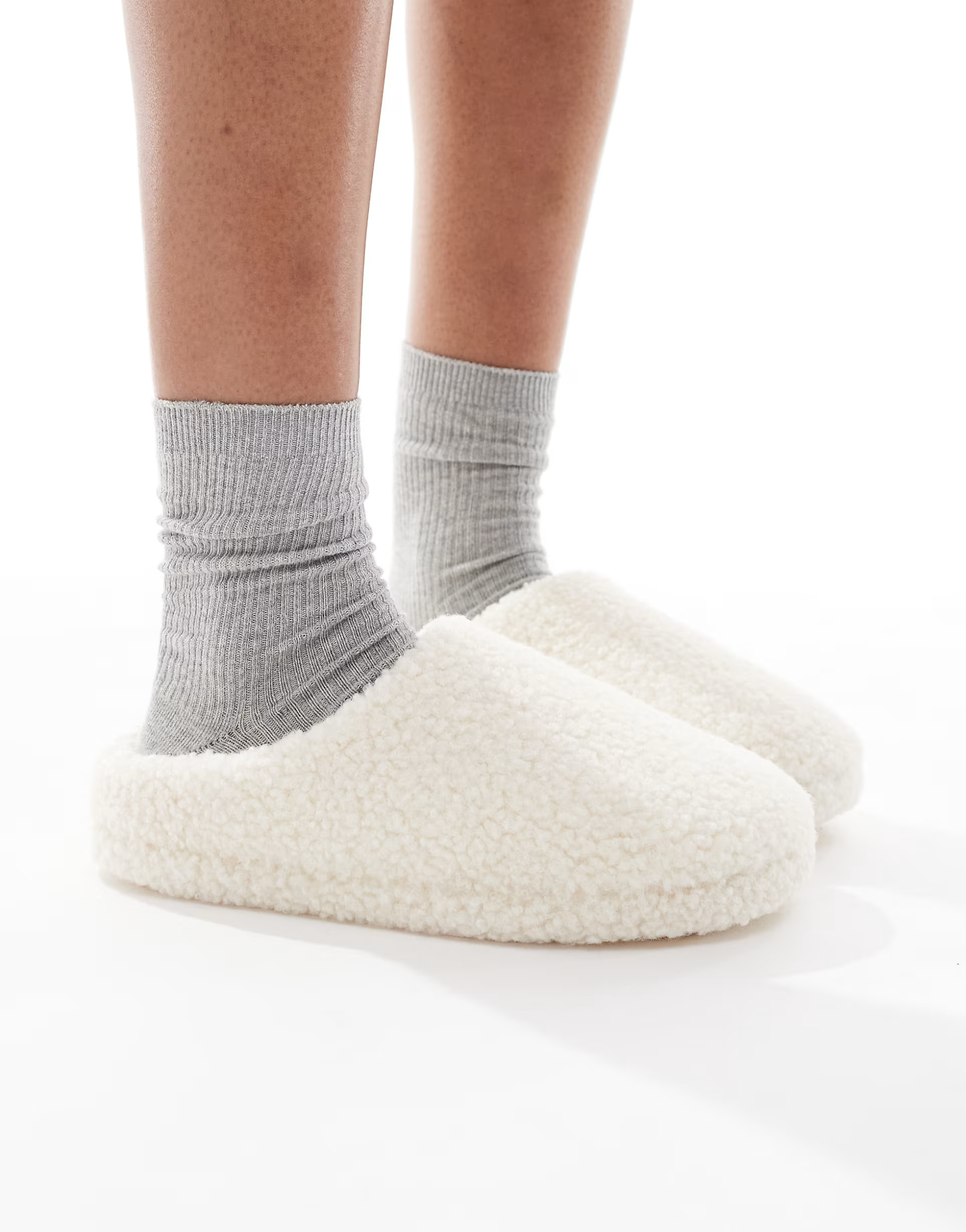 Lindex pile slipper in cream | ASOS (Global)