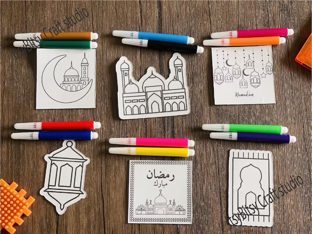 Kids Fridge Magnets, Color Your Own Ramadan Magnet, Kids Ramadan Favors, Ramadan Fridge Magnets, ... | Etsy (US)