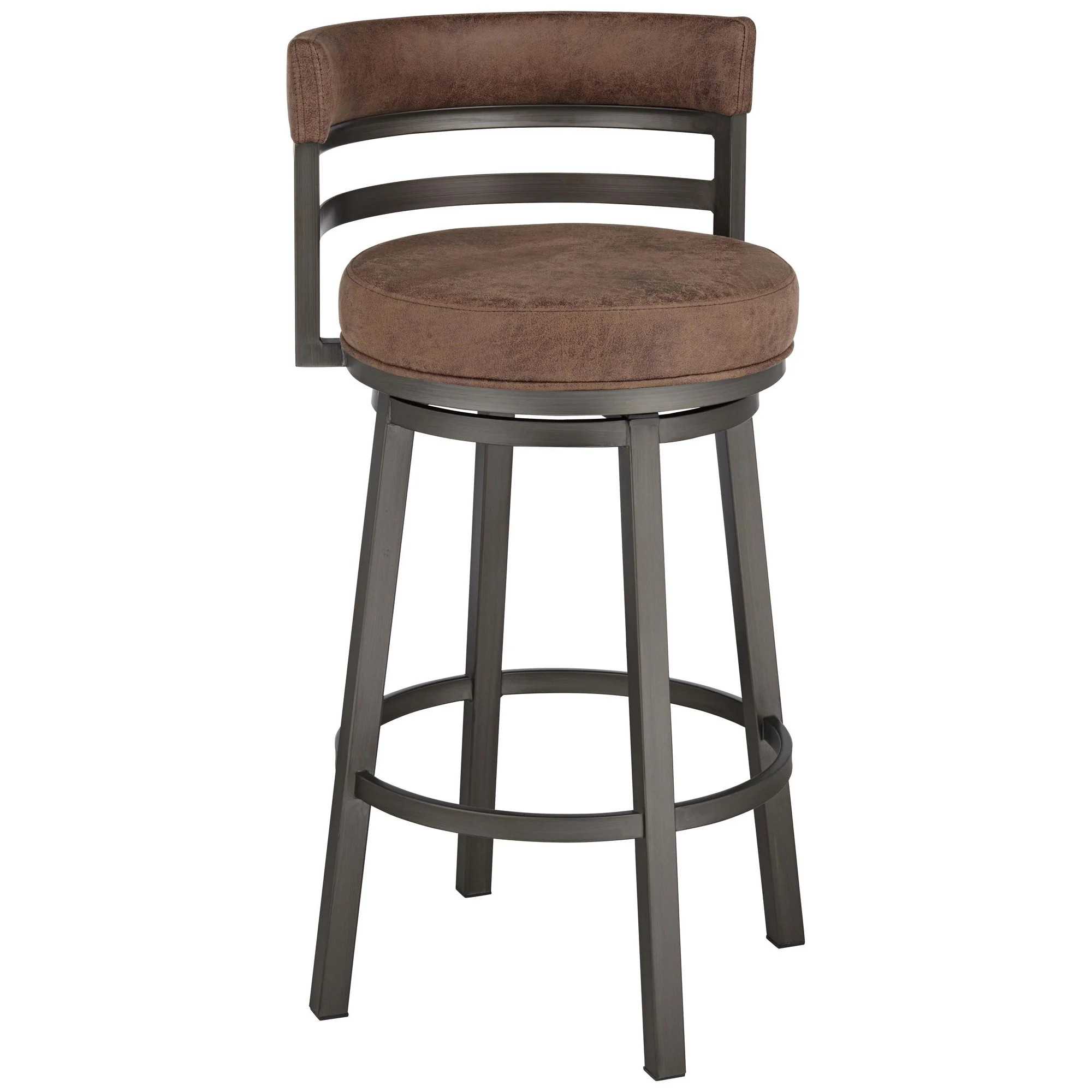 Armen Living Madrid Bar Stool with 360-Degree Swivel, Tobacco Brown | Walmart (US)
