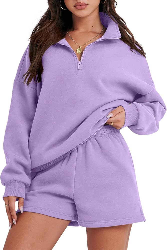 ANRABESS Women's Oversized 2 Piece Lounge Sets Fall Outfits 2023 Long Sleeve Cozy Casual Pajamas ... | Amazon (US)