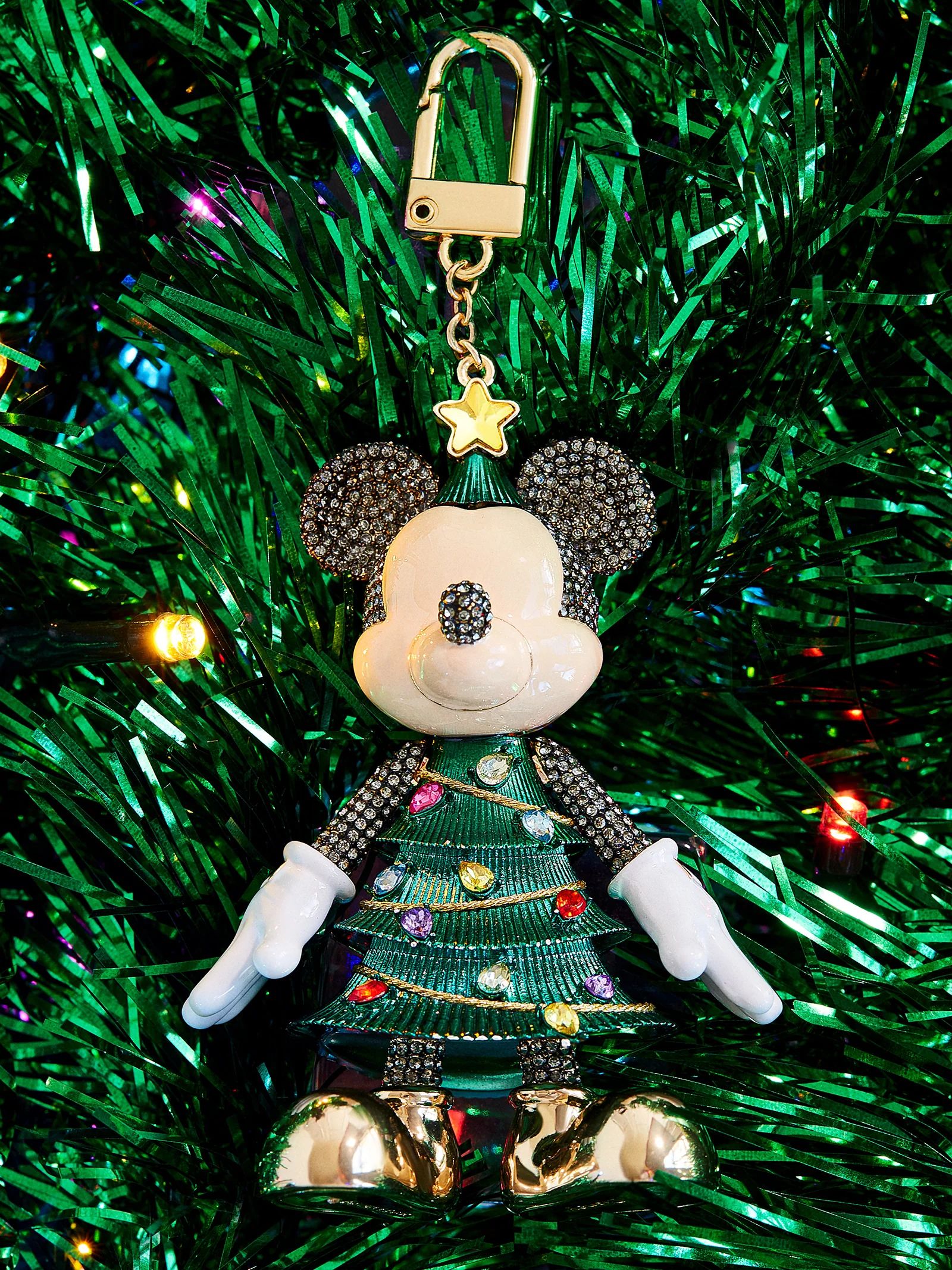 Mickey Mouse Disney Bag Charm: Christmas Tree | BaubleBar (US)