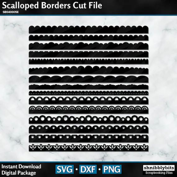 15 Scalloped Borders Cut File - Digital download cut file in SVG, DXF, and PNG formats | Etsy (US)