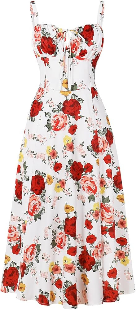 Women's Floral Corset Dress Formal Cocktail Dresses Going Out Casual Sundress Split Thigh Spaghet... | Amazon (US)