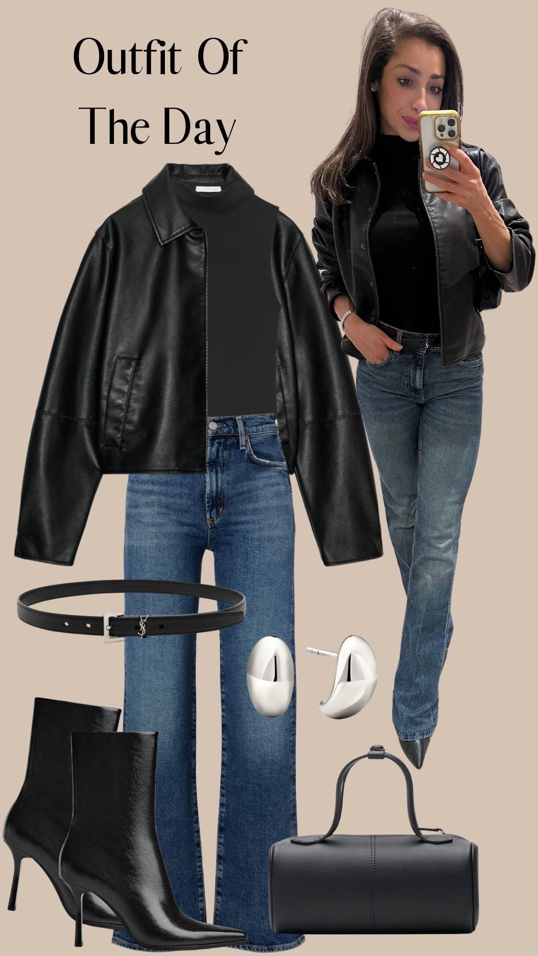OOTD: Zara jacket, Zara top, Agolde jeans, Zara boots, Freja New York bag, Saint Laurent belt, Missoma earrings 

#LTKstyletip #LTKbag #LTKshoes