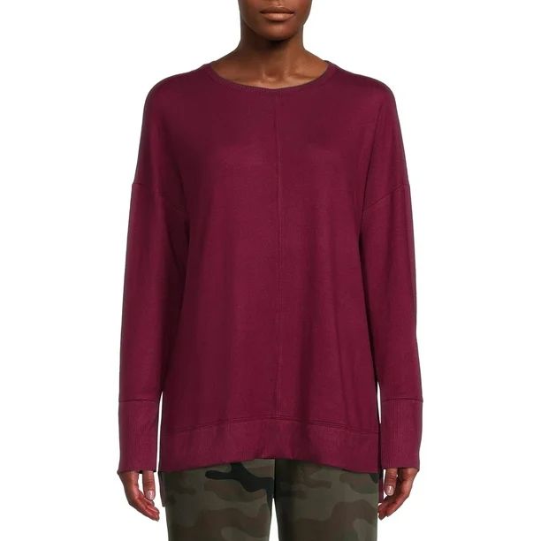 Time and Tru Women's Crewneck Hacci Knit Tunic - Walmart.com | Walmart (US)