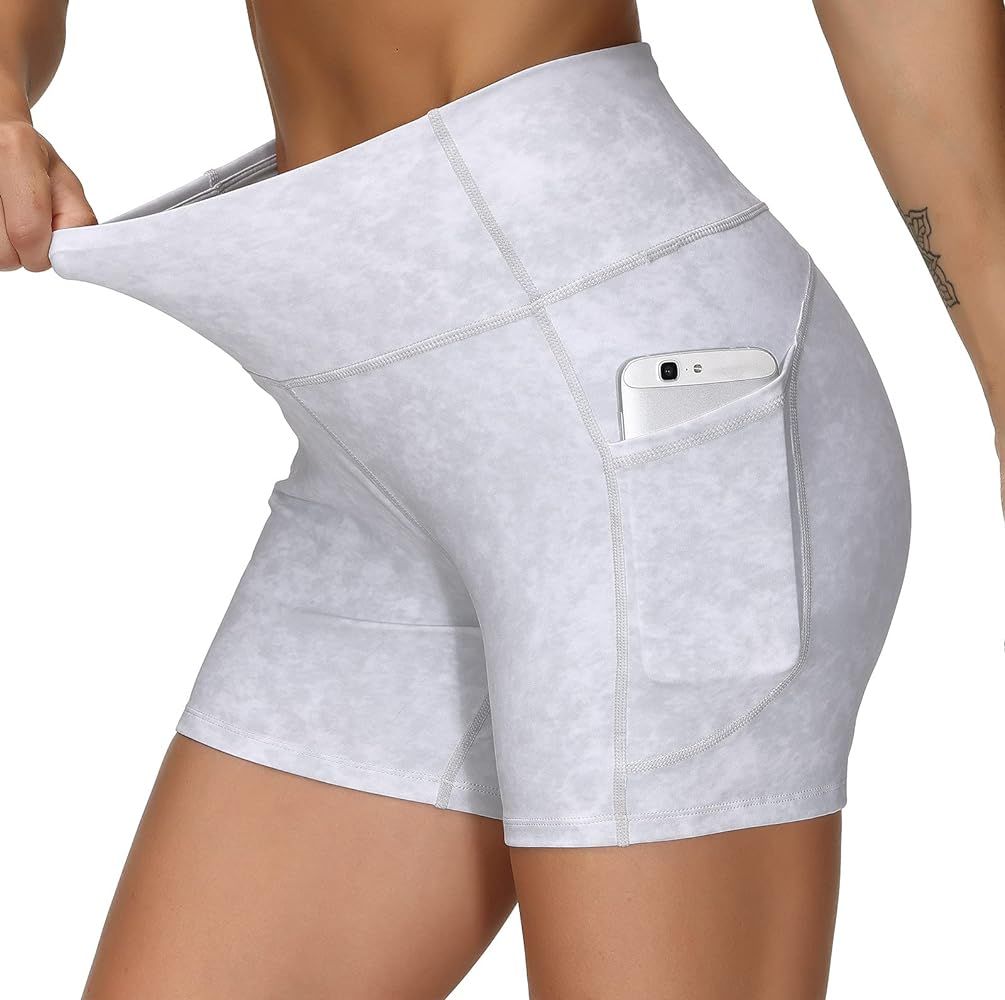 THE GYM PEOPLE High Waist Yoga Shorts for Women's Tummy Control Fitness Athletic Workout Running ... | Amazon (US)