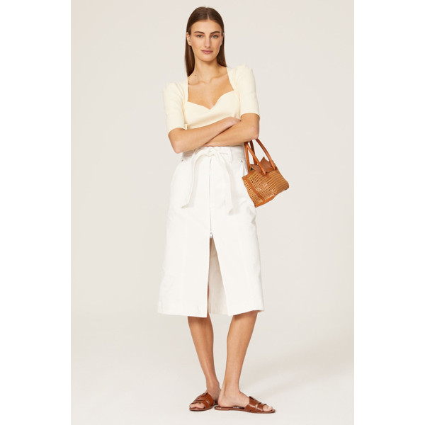 Thakoon Collective White Denim Midi Skirt white | Rent the Runway