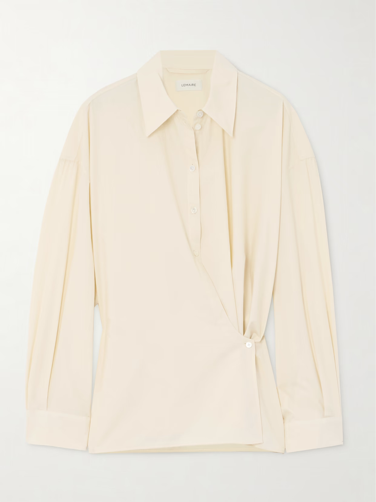 LEMAIRE - Wrap-effect Cotton-poplin Shirt - Cream | NET-A-PORTER (UK & EU)