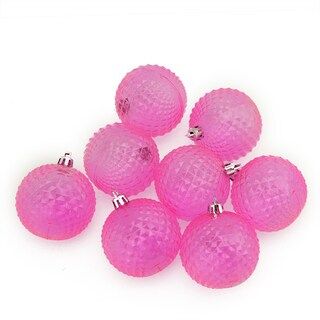 Northlight 8ct Pink Shatterproof Transparent Diamond Cut Christmas Ball Ornaments 2.5" (60mm) | M... | Michaels Stores