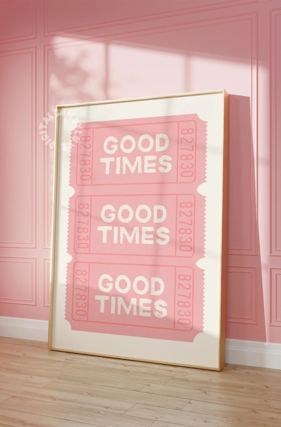 Good Times Ticket Print Pink Trendy Wall Art Retro Prints - Etsy | Etsy (US)