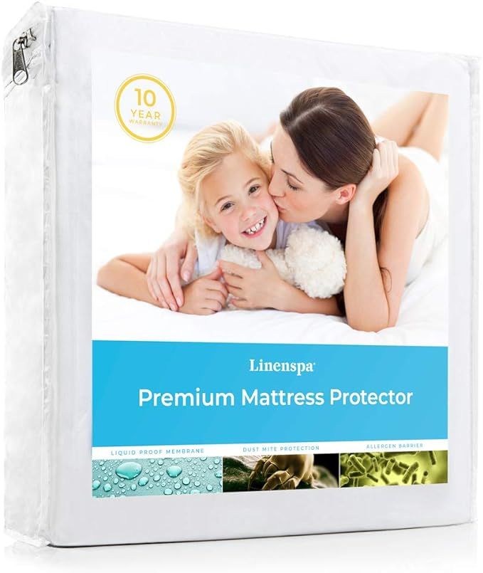 Linenspa Premium Smooth Waterproof Mattress Protector-Vinyl Free Waterproof Mattress Cover, King,... | Amazon (US)