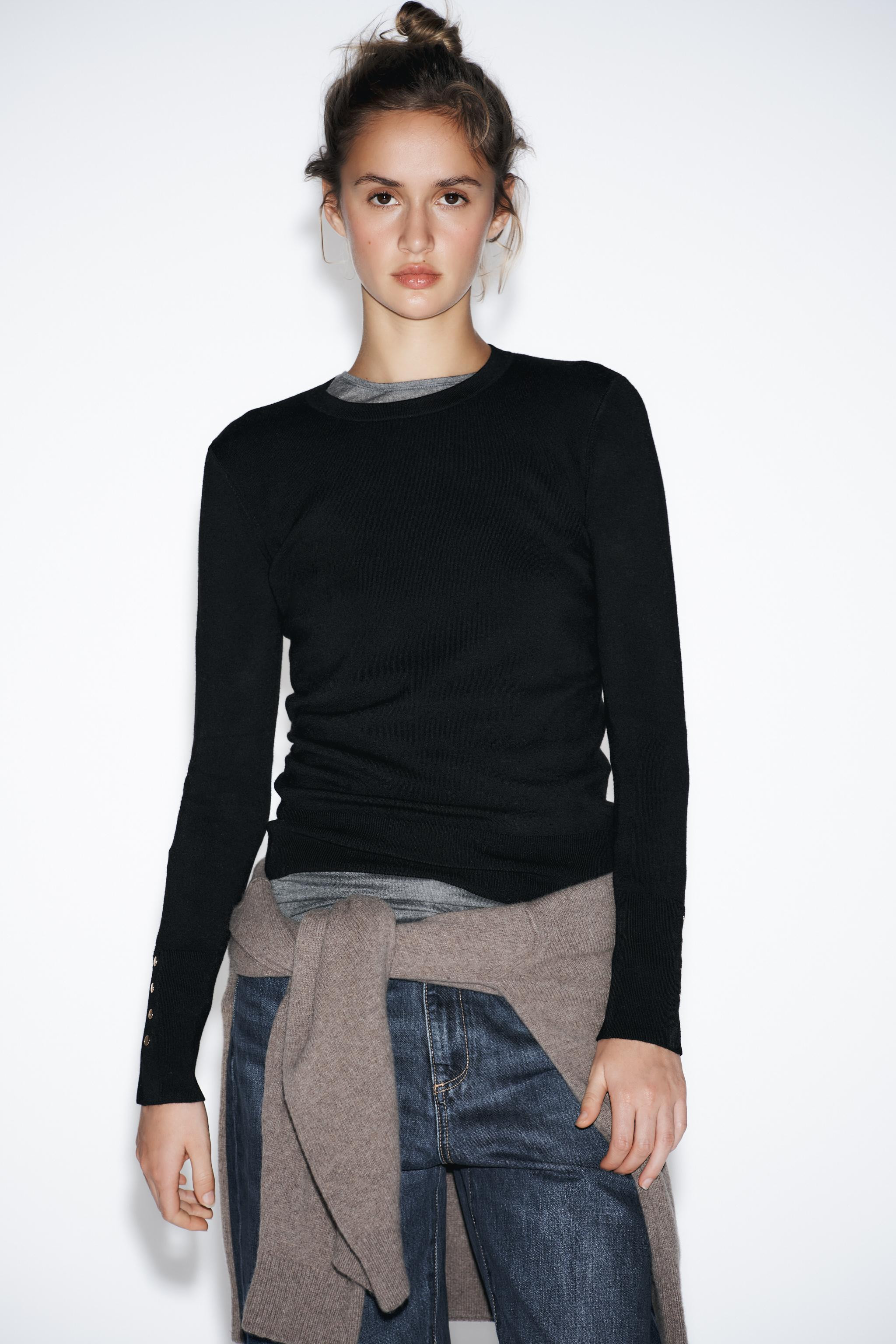 BASIC PLAIN KNIT SWEATER | Zara US