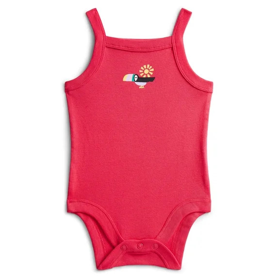 Wonder Nation Baby Girl Tank Bodysuit, Sizes 0-24 Months | Walmart (US)