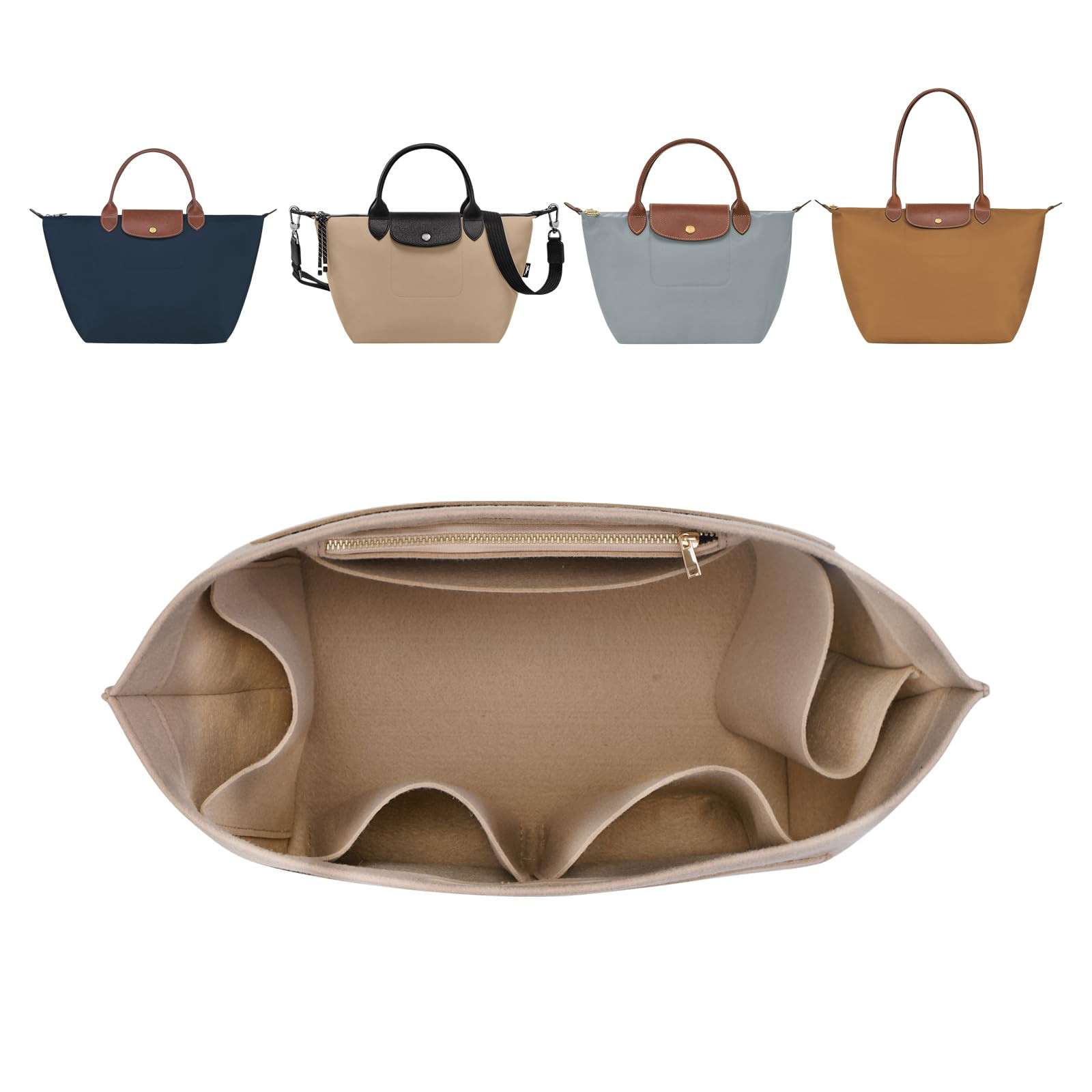 ZTUJO Purse Organizer Insert For Longchamp Le Pliage, Premium Felt Longchamp Purse Organizer Inse... | Amazon (US)
