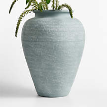 Ophelia Ocean Blue Ceramic Vase 17" + Reviews | Crate & Barrel | Crate & Barrel