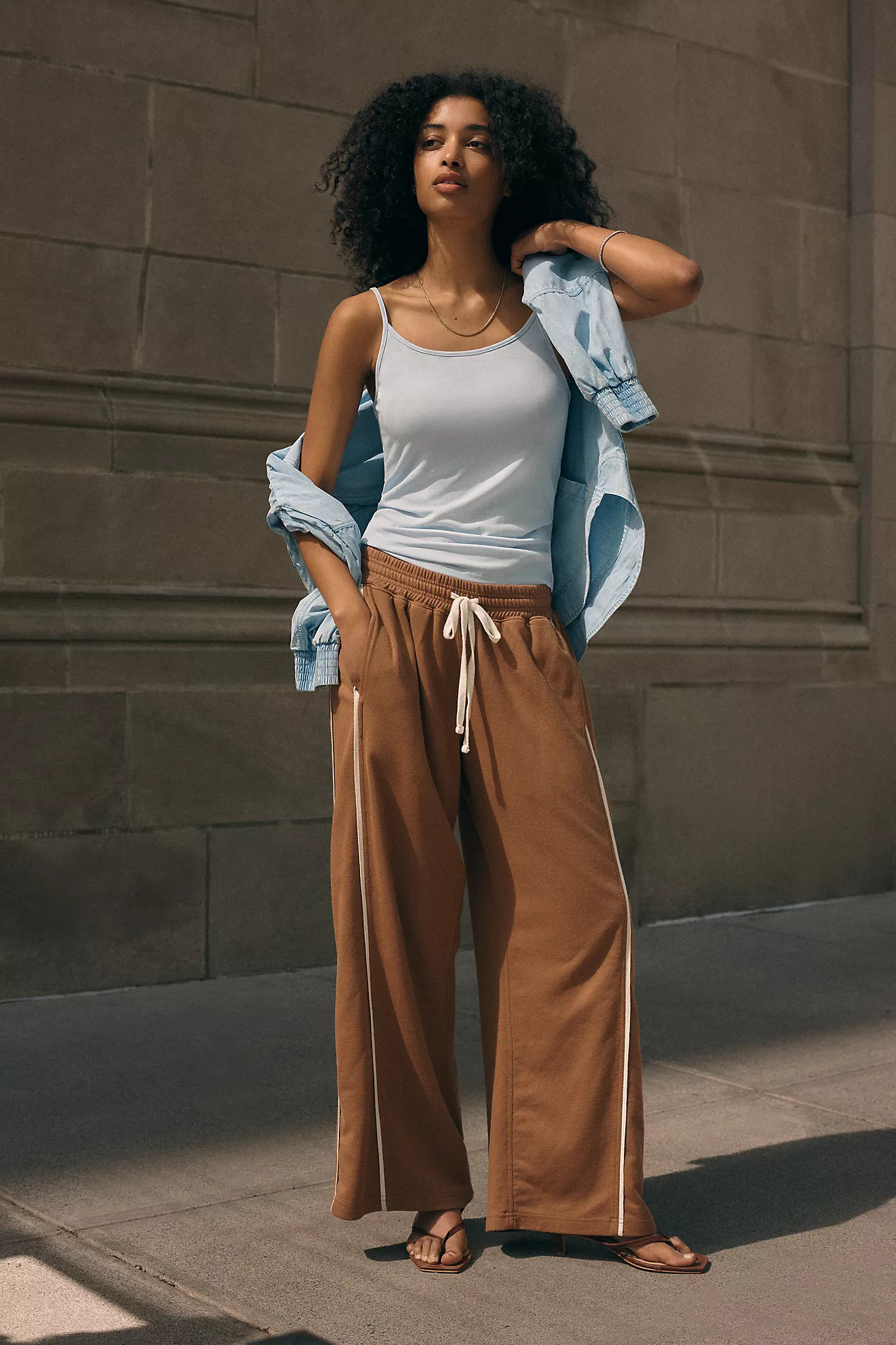 Daily Practice Piped Wide-Leg Pants | Anthropologie (US)