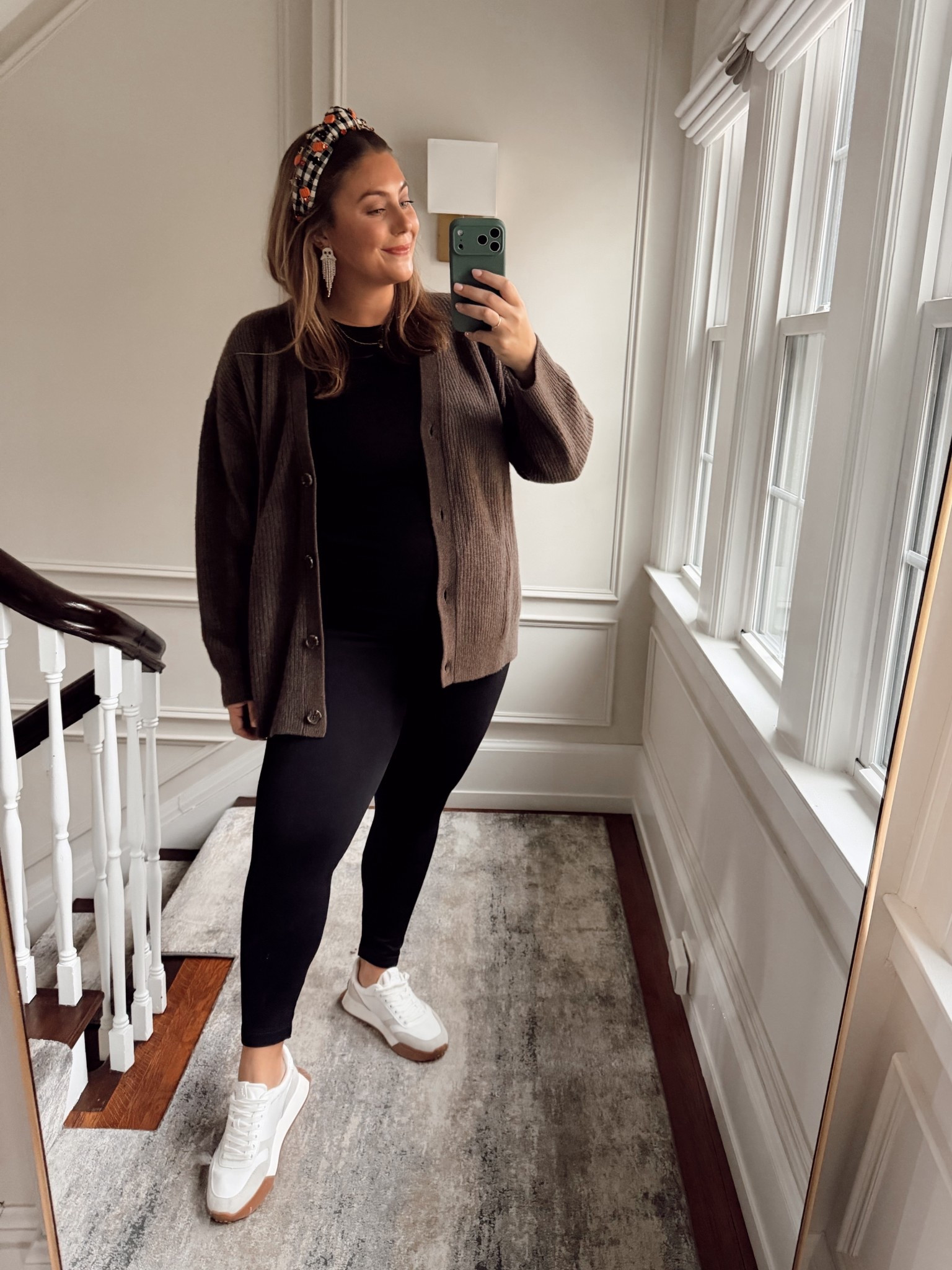 Wearing size 1X in sweater, XL in leggings, XXL Tall in T-shirt. Use CARALYN20 at Shapermint. 

#LTKPlusSize #LTKSeasonal #LTKHalloween