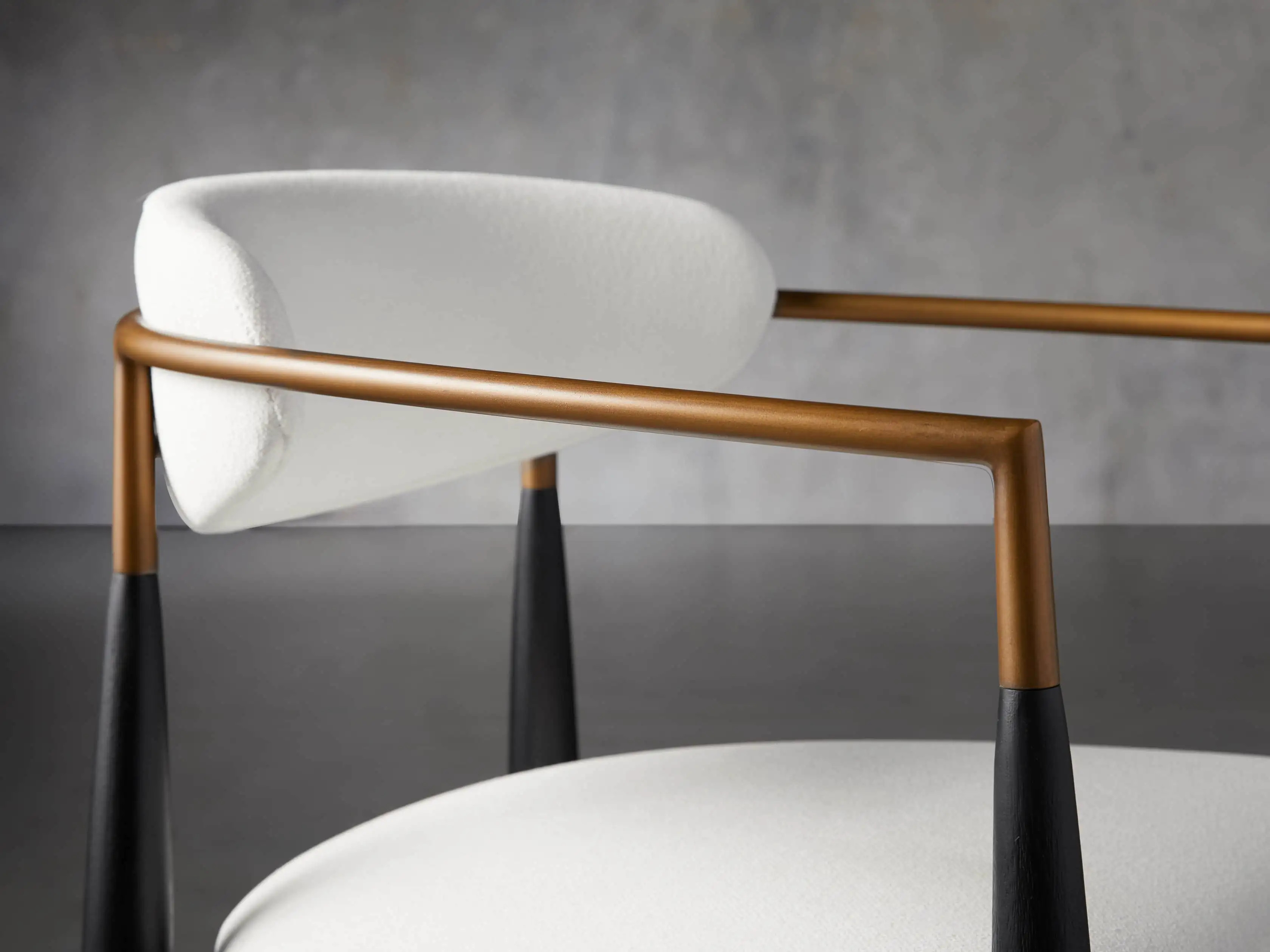 Jagger Dining Arm Chair in Black with Antique Brass | Arhaus