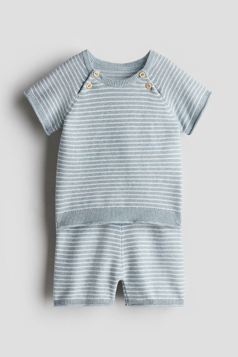 2-piece Shirt and Shorts Set - Light dusty blue - Kids | H&M US | H&M (US + CA)